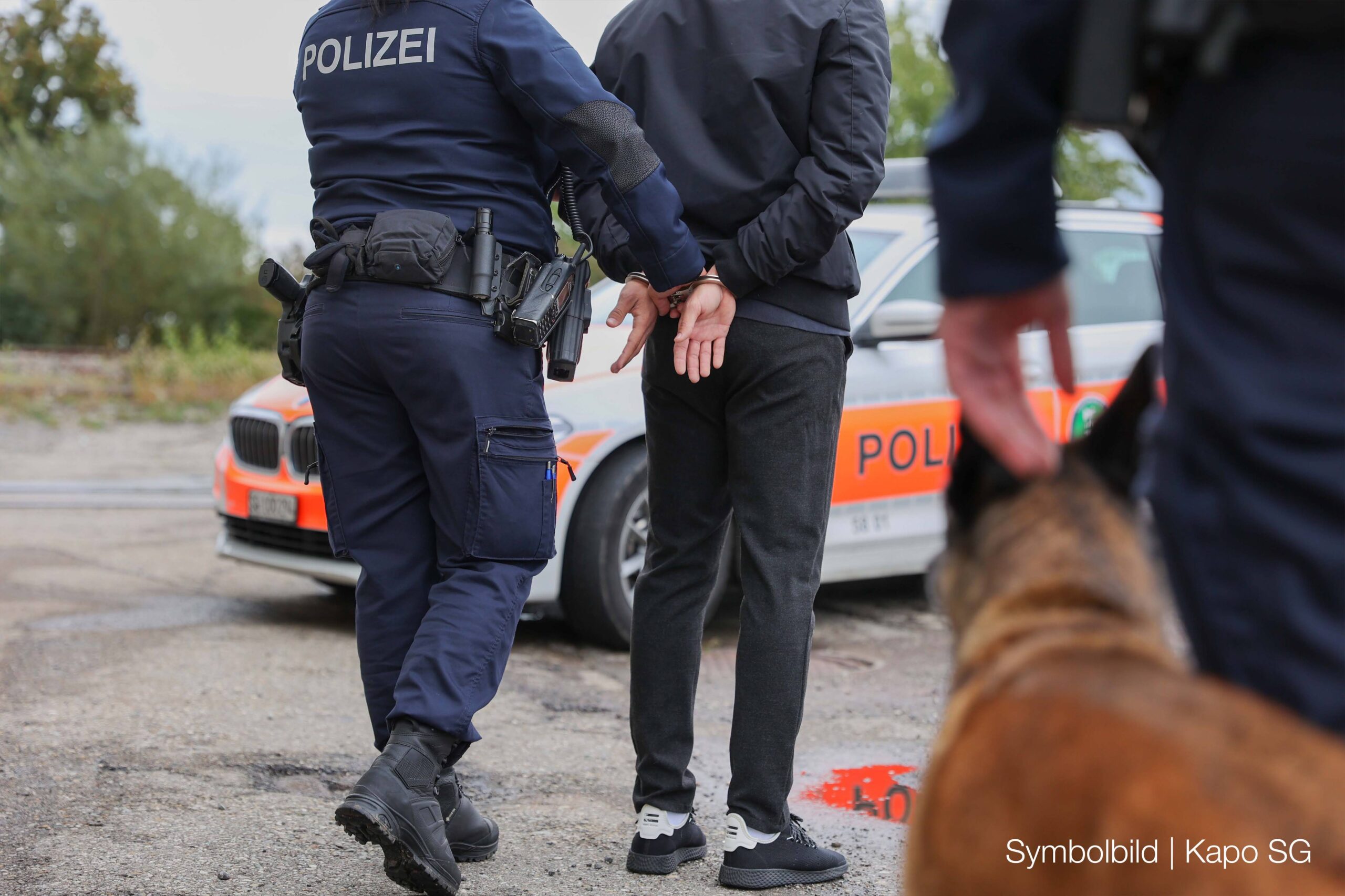 Oberriet SG Zwei Männer Rumänen 31 35 mit Hilfe von Diensthunden