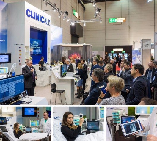 Live-Premiere auf der MEDICA: ClinicAll zeigt Echtzeit-Zugriff auf die digitale Patientenakte am Krankenbett. (Bild: © obs/ClinicAll Germany) 