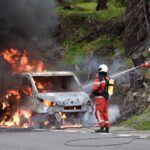 Poschiavo GR: Führerkabine von Fahrzeug gerät in Brand