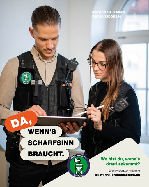 Kanton St.Gallen: Polizei sucht kluge Köpfe – Ermittlerarbeit im Fokus