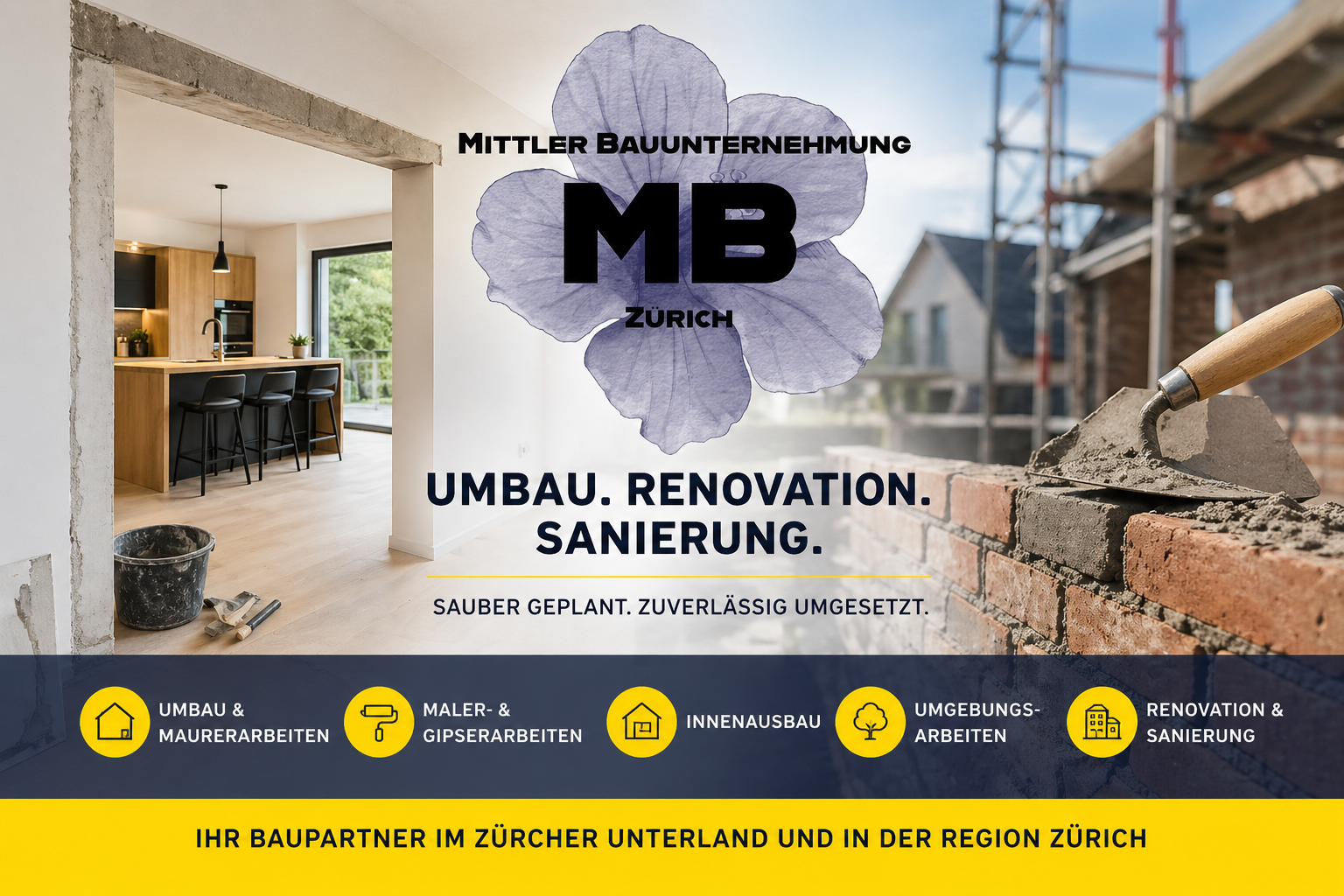 Mittler Bauunternehmung KLG: Umbau, Renovation & Sanierung im Zürcher Unterland