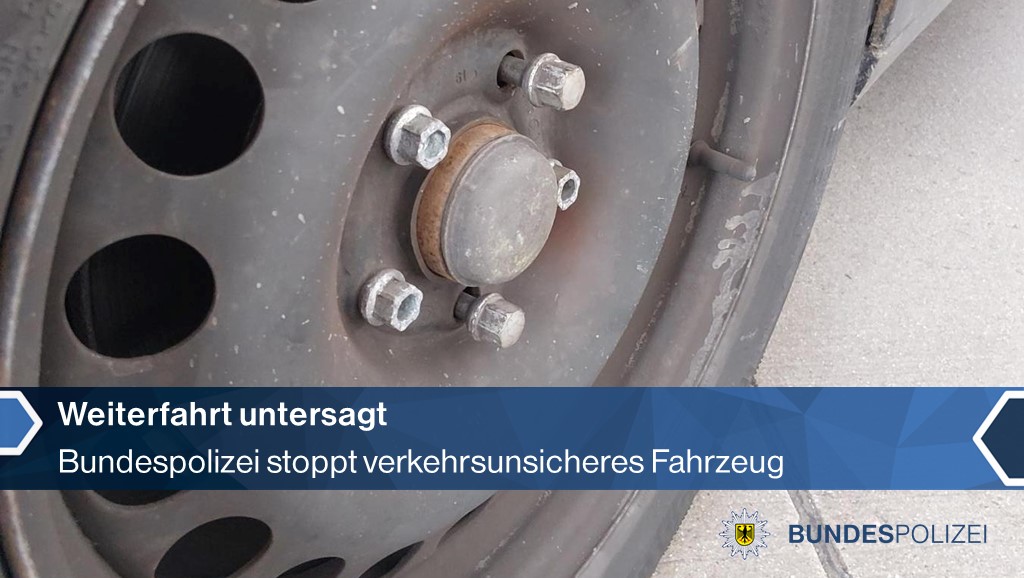 Ludwigsdorf, SN: Polizei stoppt unsicheres Auto – Radmuttern ragen gefährlich heraus