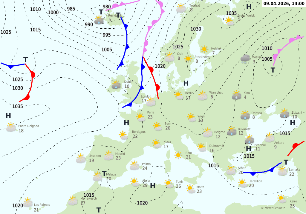 Wetter am Donnerstag, 09.04.2026: Sonnig und mild, Nebel, nachmittags Quellwolken