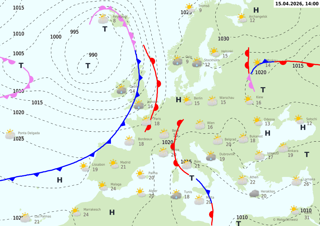 Wetter am Mittwoch, 15.04.2026: Hochnebel am Morgen, später freundlich und mild