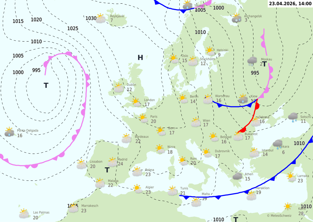 Wetter am Donnerstag, 23.04.2026: Sonnig, kühl am Morgen mit Bodenfrost