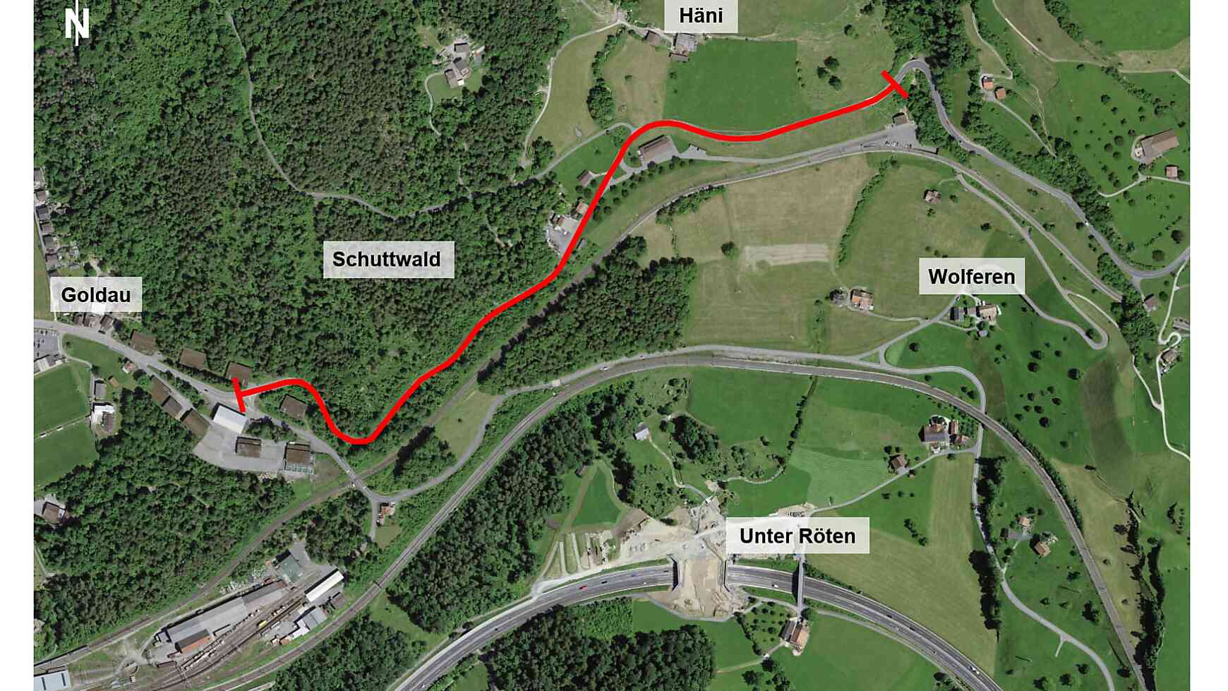 Goldau SZ: Grossbaustelle auf Steinerbergstrasse – Verkehr eingeschränkt