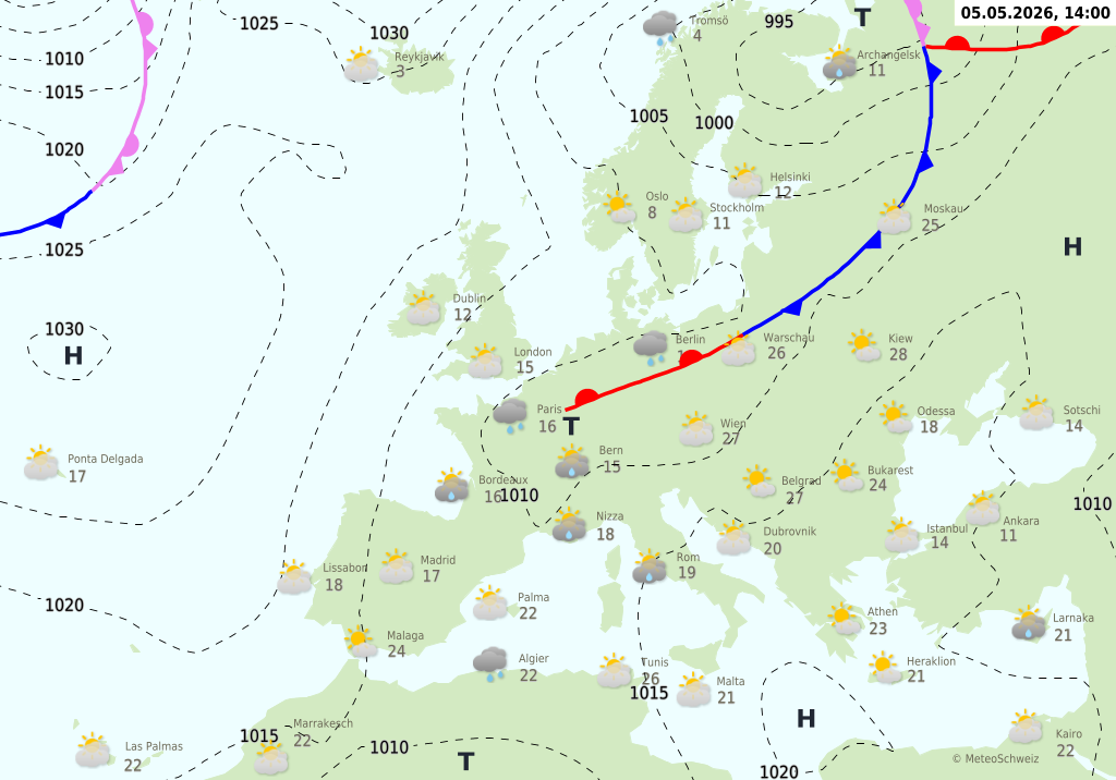 Wetter am Dienstag, 05.04.2026: Wechselhaft mit Schauern, Gewittern und Föhn