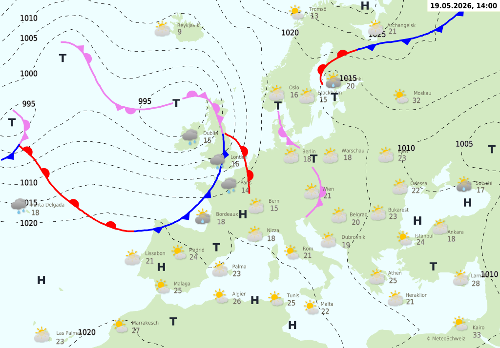 Wetter am Dienstag, 19.05.2026: Erst sonnig, später mehr Wolken und etwas Regen