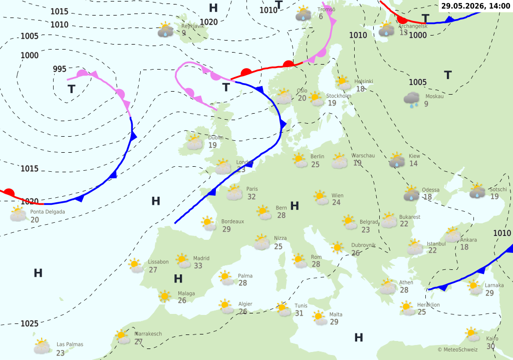 Wetter am Freitag, 29.05.2026: Sonnig bis 31 Grad, ab Sonntag Schauer und Gewitter