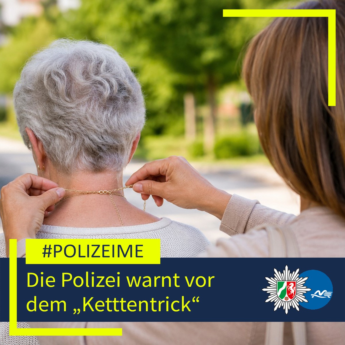 Haan, Nordrhein-Westfalen: Seniorin verliert Goldkette bei d