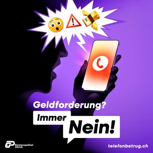 Kapo Zürich: Telefonbetrüger setzen auf Angst und Druck – Po