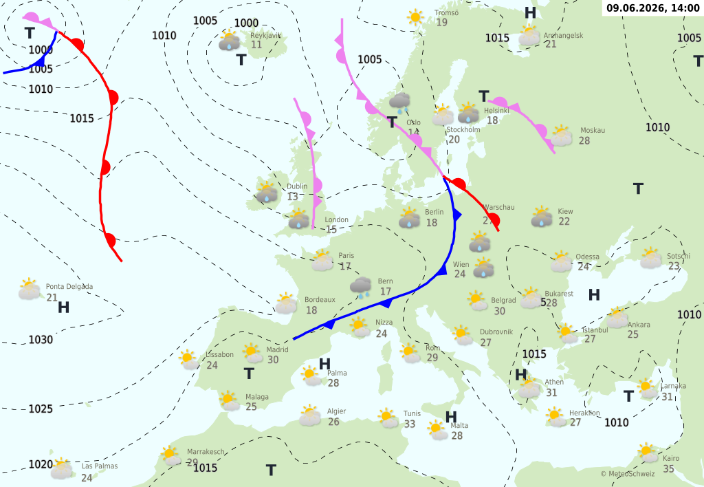 Wetter am Dienstag, 09.06.2026: Kühlere Luft, Scha