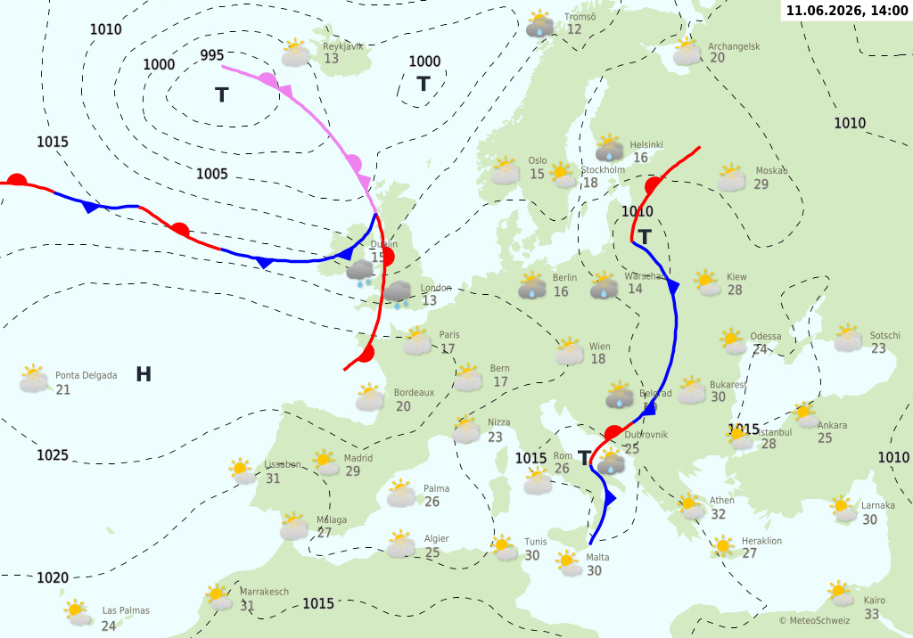 Wetter am Donnerstag, 11.06.2026: Mehr Sonne im We